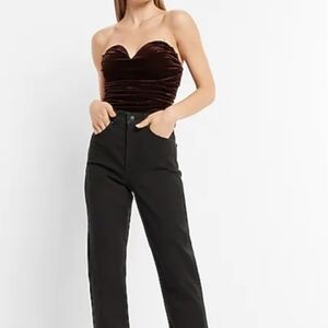 Express Rich Brown Velvet Top